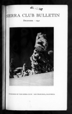 Sierra Club Bulletin 1941 Vol 26 No 6 December thumbnail